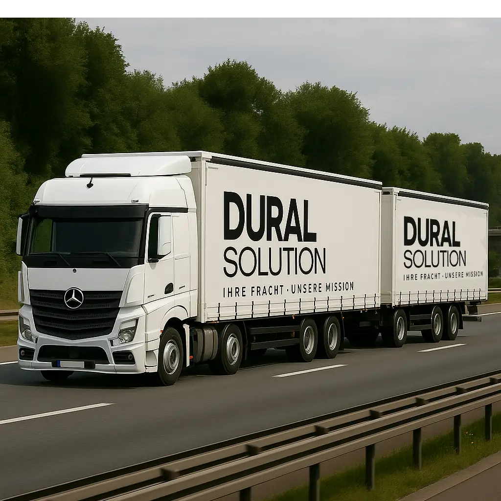 KI-generiertes Symbolbild: Dural Solution LKW Gliederzug Jumbo